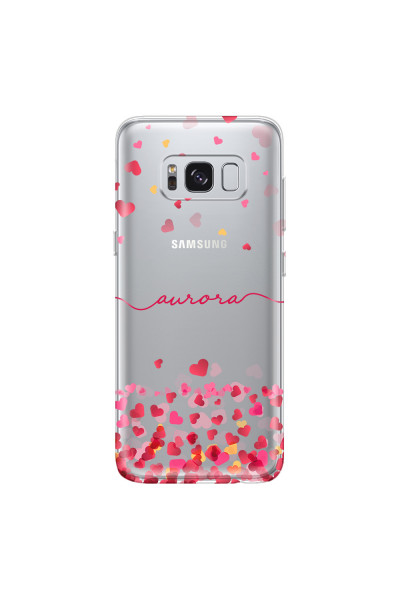 SAMSUNG - Galaxy S8 - Soft Clear Case - Scattered Hearts