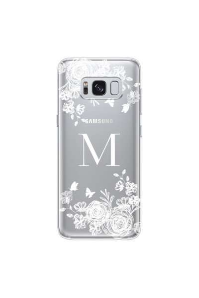SAMSUNG - Galaxy S8 - Soft Clear Case - White Lace Monogram