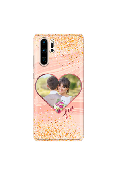 HUAWEI - P30 Pro - Soft Clear Case - Glitter Love Heart Photo
