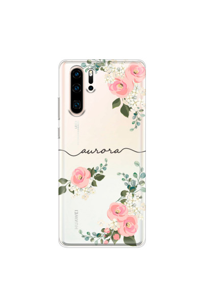 HUAWEI - P30 Pro - Soft Clear Case - Pink Floral Handwritten