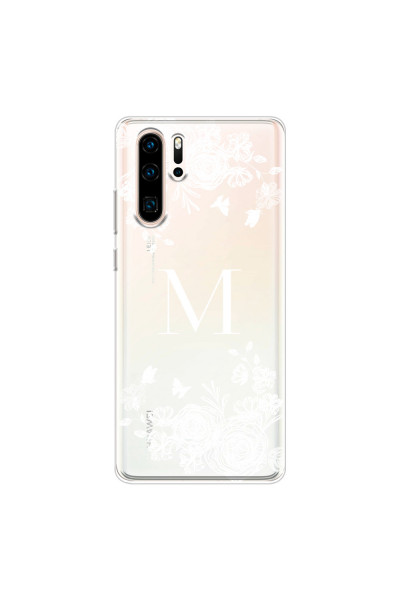 HUAWEI - P30 Pro - Soft Clear Case - White Lace Monogram