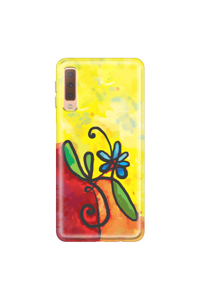 SAMSUNG - Galaxy A7 2018 - Soft Clear Case - Flower in Picasso Style
