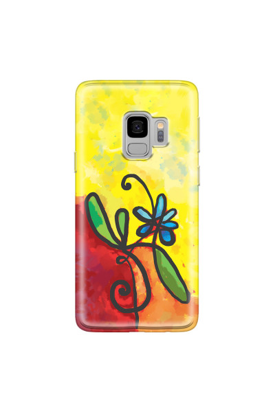 SAMSUNG - Galaxy S9 - Soft Clear Case - Flower in Picasso Style