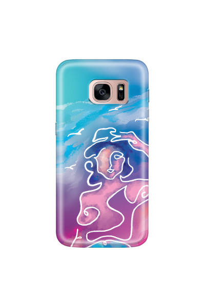 SAMSUNG - Galaxy S7 - Soft Clear Case - Lady With Seagulls