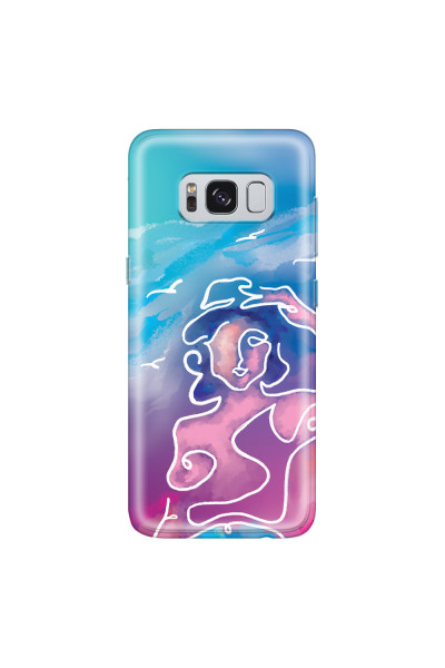 SAMSUNG - Galaxy S8 - Soft Clear Case - Lady With Seagulls