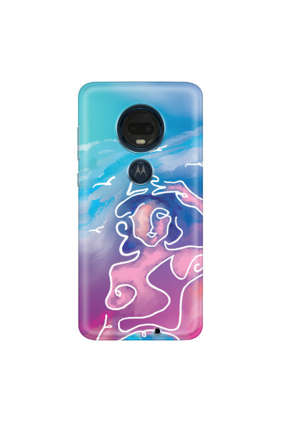 MOTOROLA by LENOVO - Moto G7 Plus - Soft Clear Case - Lady With Seagulls