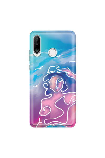 HUAWEI - P30 Lite - Soft Clear Case - Lady With Seagulls