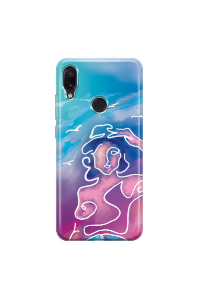 XIAOMI - Redmi Note 7/7 Pro - Soft Clear Case - Lady With Seagulls