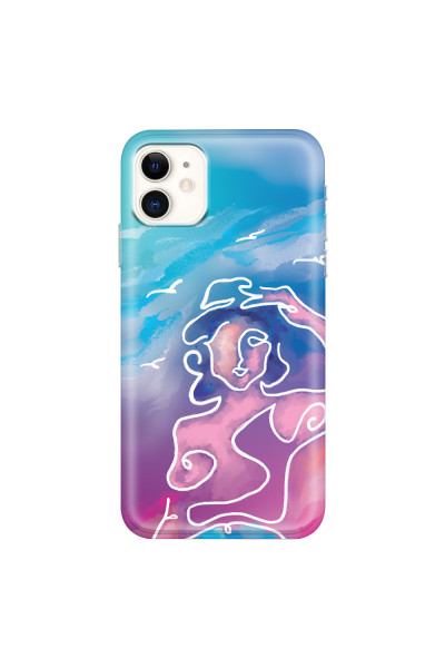 APPLE - iPhone 11 - Soft Clear Case - Lady With Seagulls