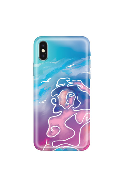 APPLE - iPhone XS - Soft Clear Case - Lady With Seagulls