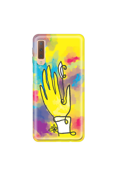 SAMSUNG - Galaxy A7 2018 - Soft Clear Case - Abstract Hand Paint