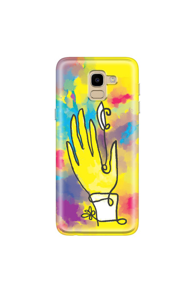SAMSUNG - Galaxy J6 2018 - Soft Clear Case - Abstract Hand Paint