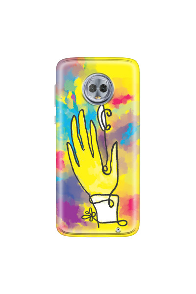 MOTOROLA by LENOVO - Moto G6 Plus - Soft Clear Case - Abstract Hand Paint