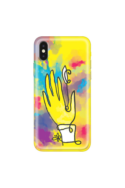 APPLE - iPhone XS Max - Soft Clear Case - Abstract Hand Paint
