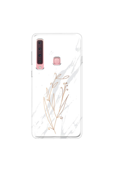 SAMSUNG - Galaxy A9 2018 - Soft Clear Case - White Marble Flowers