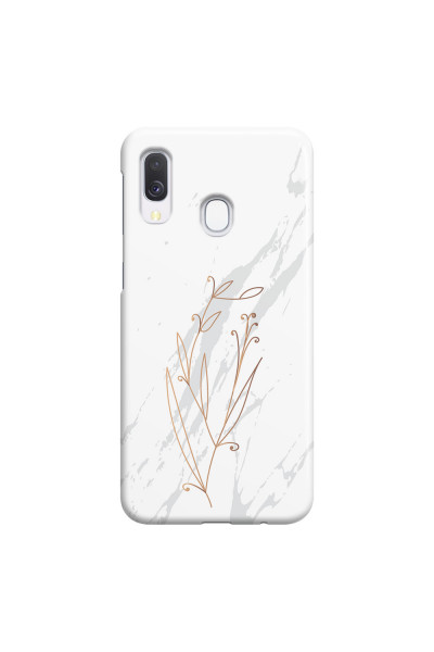 SAMSUNG - Galaxy A40 - 3D Snap Case - White Marble Flowers