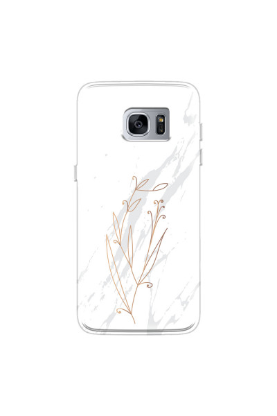 SAMSUNG - Galaxy S7 Edge - Soft Clear Case - White Marble Flowers