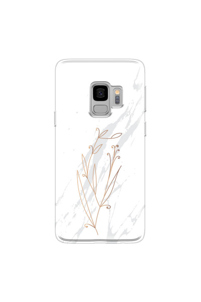 SAMSUNG - Galaxy S9 - Soft Clear Case - White Marble Flowers
