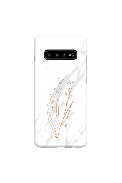 SAMSUNG - Galaxy S10 - 3D Snap Case - White Marble Flowers
