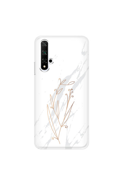 HONOR - Honor 20 - Soft Clear Case - White Marble Flowers