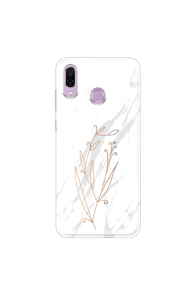 HONOR - Honor Play - Soft Clear Case - White Marble Flowers