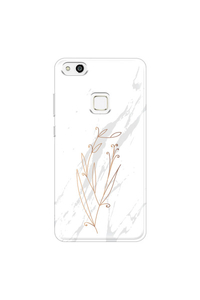 HUAWEI - P10 Lite - Soft Clear Case - White Marble Flowers