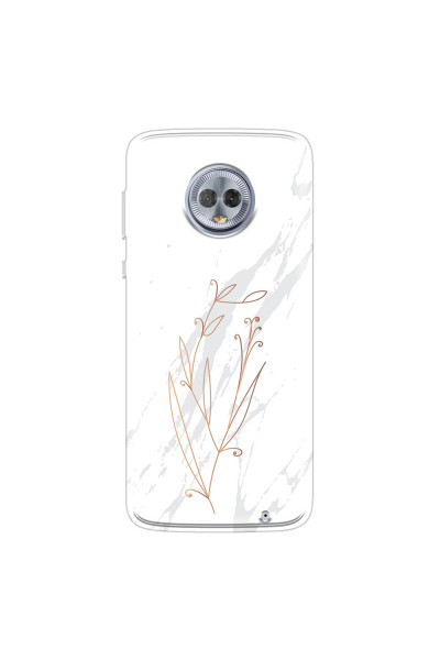 MOTOROLA by LENOVO - Moto G6 Plus - Soft Clear Case - White Marble Flowers