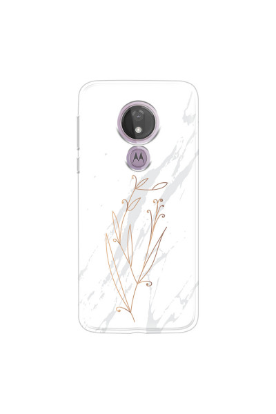 MOTOROLA by LENOVO - Moto G7 Power - Soft Clear Case - White Marble Flowers