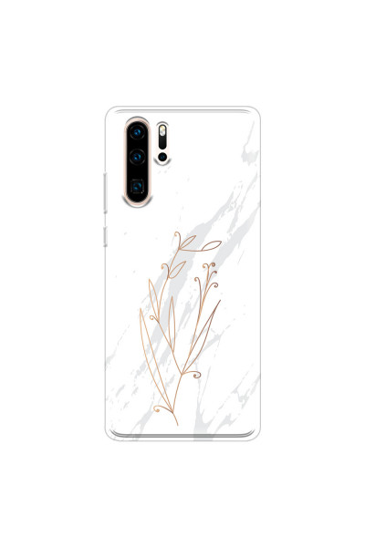 HUAWEI - P30 Pro - Soft Clear Case - White Marble Flowers