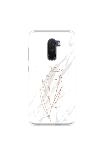 XIAOMI - Pocophone F1 - Soft Clear Case - White Marble Flowers