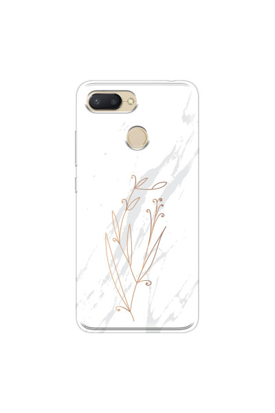 XIAOMI - Redmi 6 - Soft Clear Case - White Marble Flowers