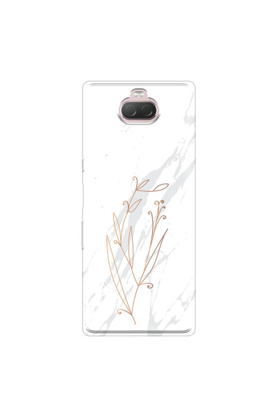 SONY - Sony Xperia 10 - Soft Clear Case - White Marble Flowers