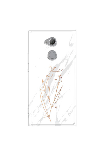 SONY - Sony Xperia XA2 Ultra - Soft Clear Case - White Marble Flowers
