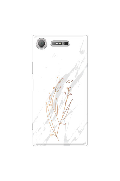SONY - Sony Xperia XZ1 - Soft Clear Case - White Marble Flowers