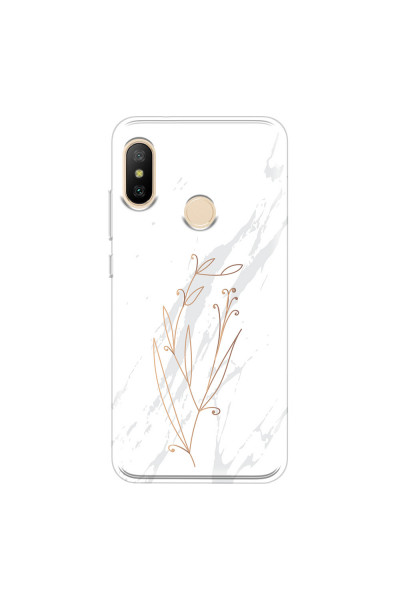 XIAOMI - Mi A2 Lite - Soft Clear Case - White Marble Flowers
