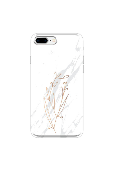 APPLE - iPhone 7 Plus - Soft Clear Case - White Marble Flowers