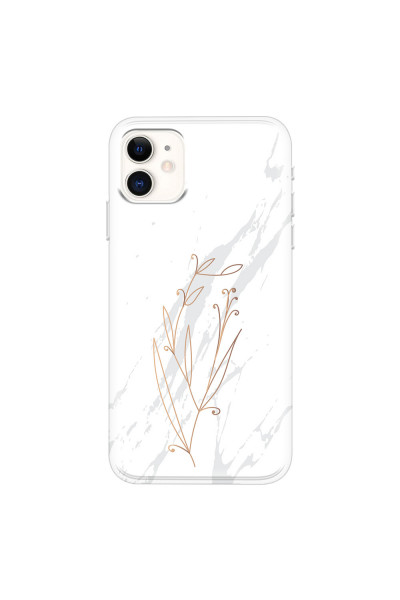 APPLE - iPhone 11 - Soft Clear Case - White Marble Flowers