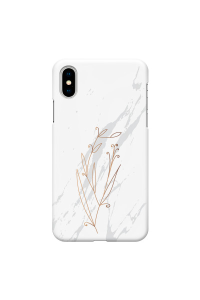 APPLE - iPhone X - 3D Snap Case - White Marble Flowers