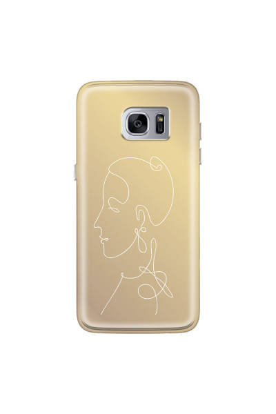 SAMSUNG - Galaxy S7 Edge - Soft Clear Case - Golden Lady