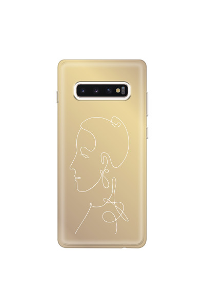 SAMSUNG - Galaxy S10 Plus - Soft Clear Case - Golden Lady