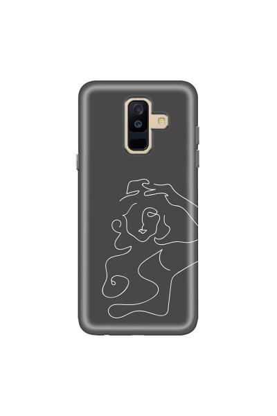 SAMSUNG - Galaxy A6 Plus 2018 - Soft Clear Case - Grey Silhouette