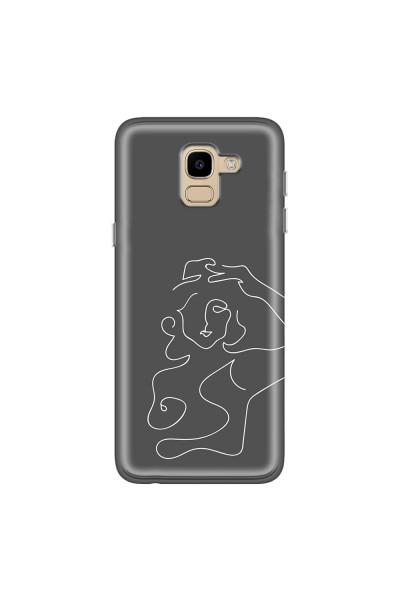 SAMSUNG - Galaxy J6 2018 - Soft Clear Case - Grey Silhouette