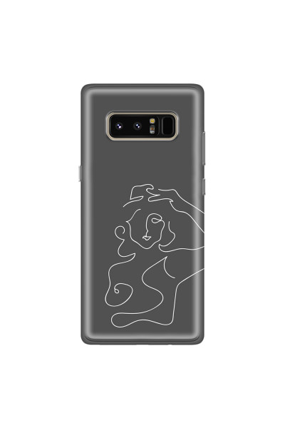 SAMSUNG - Galaxy Note 8 - Soft Clear Case - Grey Silhouette
