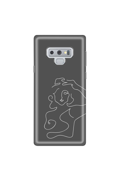 SAMSUNG - Galaxy Note 9 - Soft Clear Case - Grey Silhouette
