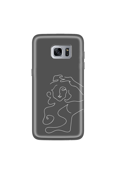 SAMSUNG - Galaxy S7 Edge - Soft Clear Case - Grey Silhouette