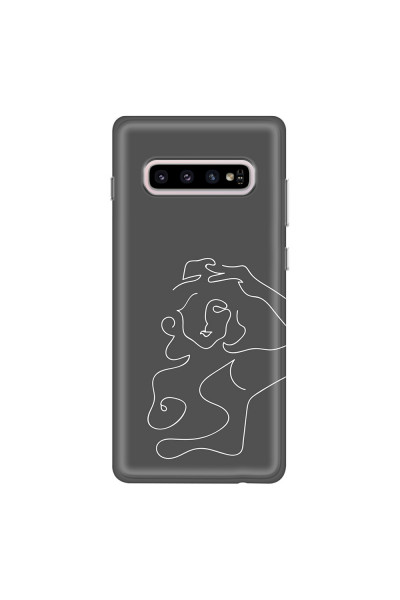 SAMSUNG - Galaxy S10 - Soft Clear Case - Grey Silhouette