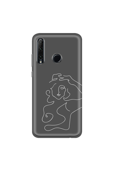 HONOR - Honor 20 lite - Soft Clear Case - Grey Silhouette
