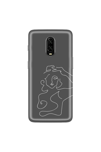 ONEPLUS - OnePlus 6T - Soft Clear Case - Grey Silhouette
