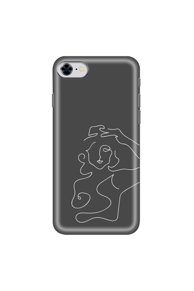 APPLE - iPhone 8 - Soft Clear Case - Grey Silhouette