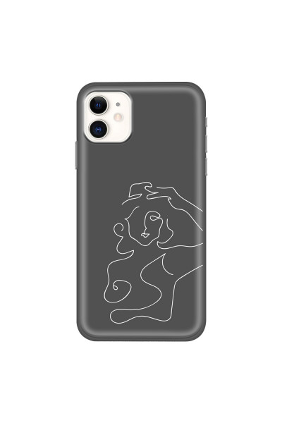 APPLE - iPhone 11 - Soft Clear Case - Grey Silhouette
